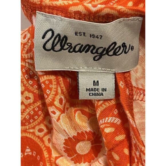NWT Wrangler Orange Short Sleeved Patterned Shirt Women's size M - Picture 5 of 5